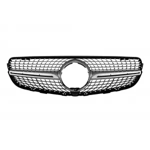 image-3-Króm/szürke diamond hűtőrács Mercedes GLC X253 2015-2019, kamera nyílással