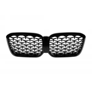 image-8-Diamond vese hűtőrács fekete lakk BMW X3 G01, X4 G02 2022-2024 modellekhez