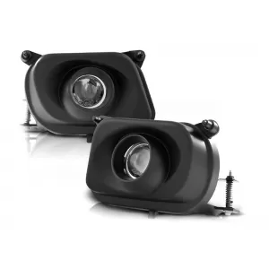 FOG LIGHT SET WITH LENS SUITABLE FOR MERCEDES E CLASS W210 1995-1999 BLACK, LEFT + RIGHT
