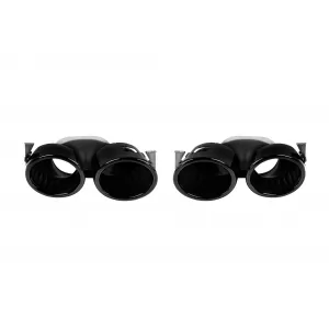 Diffusore tipo CLA45 con terminali neri adatto per paraurti posteriore A Design su Mercedes CLA C118 dopo il 2019, laccato nero, -oo--oo--image-6237566
