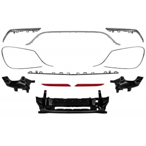 Pacchetto tuning tipo 63 adatto per Mercedes Classe S W222 2017-2020 con terminali di scarico neri, passo lungo-image-6237628