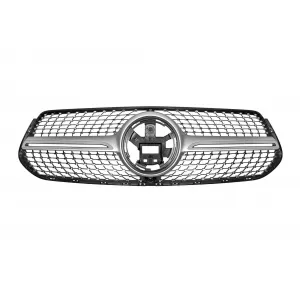 image-27-Króm/ezüst diamond hűtőrács Mercedes GLE W167, GLE coupe C167 2019-2023 után, kameranyílással, A Design első lökhárítóval szerelt modellekhez