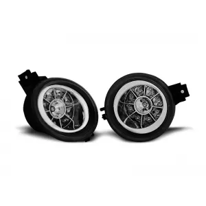 LED tuning indicator set suitable for VW Lupo 1998-2005 with chrome base left + right