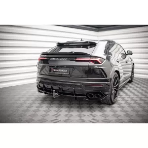 Spoiler Maxton Design adatto per paraurti posteriore di Lamborghini Urus MK1 dopo il 2018, laccato nero-image-6237714