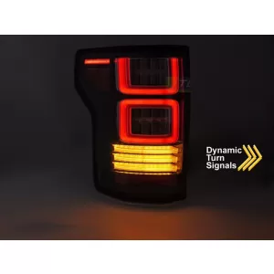 Set di luci posteriori LED tuning adatto per Ford F150 2014-2020, con indicatori di direzione dinamici, base fumé, sinistra e destra-image-6237742