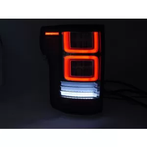 Set di luci posteriori LED tuning adatto per Ford F150 2014-2020, con indicatori di direzione dinamici, base fumé, sinistra e destra-image-6237743