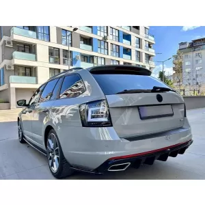 Set di luci posteriori a LED adatto per Skoda Octavia Combi 2012-2016, per il modello con luci posteriori a LED di fabbrica, con base nera, sinistra e destra-image-6237839