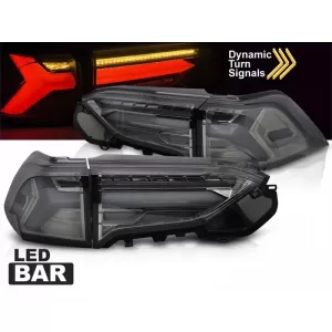 Set di luci posteriori LED tuning adatto per Toyota Rav4 dopo il 2019, base fumé, con indicatori di direzione dinamici, sinistro e destro-image-6237897