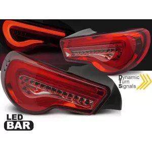 Set di luci posteriori LED tuning adatto per Toyota GT86 2012-2021 con base rossa, sinistra e destra-image-6237903