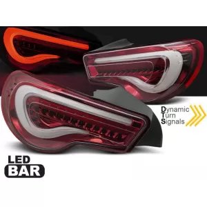 Set di fanali posteriori a LED tuning adatto per Toyota GT86 2012-2021 rosso/bianco, sinistro e destro-image-6237909