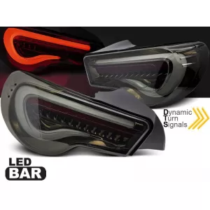 Set di luci posteriori LED tuning adatto per Toyota GT86 2012-2021 con base fumé, sinistra e destra-image-6237915