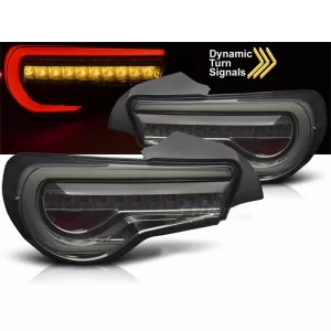 Set di fanali posteriori a LED adatto per Toyota GT86 2012-2021, base fumé, sinistro e destro-image-6237961