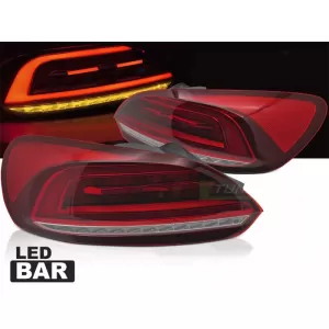 Set di fanali posteriori a LED adatto per Volkswagen Scirocco 2008-2014, con base rossa, sinistro e destro-image-6238269