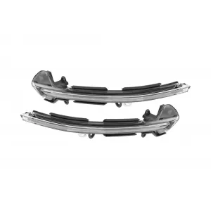 Indicatori di direzione dinamici a LED cromati adatti per specchietti su Seat Leon 2012-2020, Arona, Ibiza dopo il 2017-image-6238300