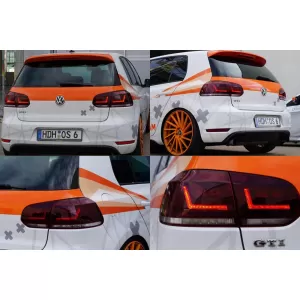 Set di luci posteriori a LED Osram adatto per VW Golf VI 2008-2013, base rossa e bianca, sinistra e destra-image-6238330