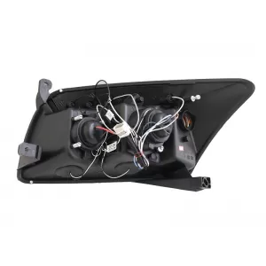 Set di fari tuning con anelli angelici adatto per Dodge Caliber 2006-2012 con base cromata, sinistro e destro-image-6238350