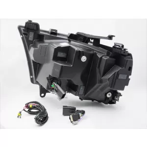 Set di fari a LED tuning adatto per Dodge Ram 1500 2019-2022 con base nera, dotato di indicatori di direzione dinamici, per il modello con luci DRL di fabbrica, con funzione 