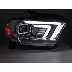 Set di fari tuning con indicatori di direzione dinamici adatto per Dodge Durango 2010-2013 con base cromata-image-6238373