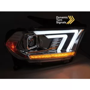 Set di fari tuning con indicatori di direzione dinamici adatto per Dodge Durango 2010-2013 con base cromata-image-6238374
