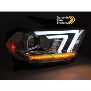 Xenon headlight kit with dynamic turn signals suitable for Dodge Durango 2010-2013 with chrome base