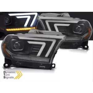 Xenon headlight kit with dynamic turn signals suitable for Dodge Durango 2010-2013 with black base