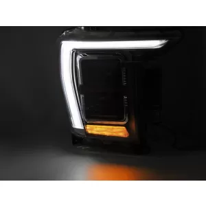 Set di fari a LED tuning adatto per Ford F150 2020-2023 con base nera, per il modello con luci DRL di fabbrica, sinistro e destro-image-6238430