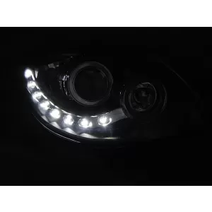 Tuning headlight set with DRL suitable for Renault Twingo 2007-2011 with black base, left and right