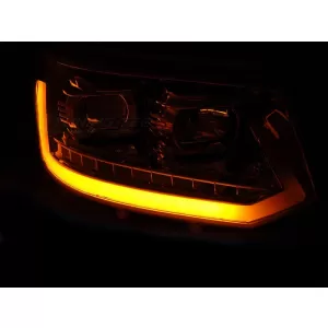 T6 tuning headlight set suitable for Volkswagen T5 2010-2015 with chrome base, left and right
