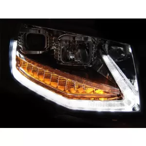 Tuning headlight set suitable for VW T6 after 2015 with black base, left and right