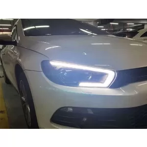 Faro tubo SEQ LED adatto per Volkswagen Scirocco 2008-2014 Nero-image-6238757