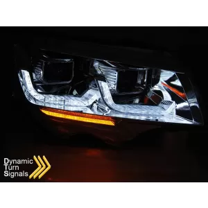 Set di fari tuning adatto per VW T6.1 dopo il 2020 con base cromata, sinistro e destro-image-6238761