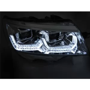 Set di fari tuning adatto per VW T6.1 dopo il 2020 con base cromata, sinistro e destro-image-6238762