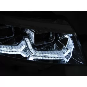 Set di fari tuning adatto per VW T6.1 dopo il 2020 con base cromata, sinistro e destro-image-6238763
