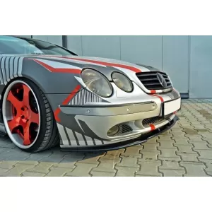 Spoiler Maxton Design adatto per paraurti anteriore standard della Mercedes CL C215 1999-2006, verniciato di nero-image-6238867