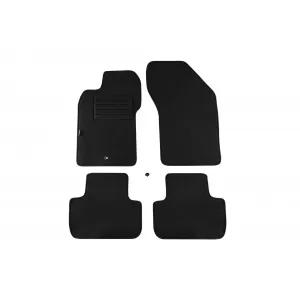 Mochete de podea din carpetă cu două straturi, potrivite pentru Alfa Romeo GT 2004-2010, din țesătură Rex, set de 4 bucăți, negru