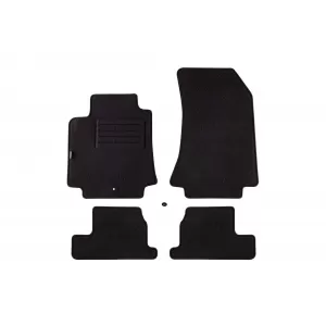 Mochete de podea din carpetă cu două straturi, potrivite pentru Alfa Romeo Brera 2006-2010, din țesătură Rex, set de 4 bucăți, negre