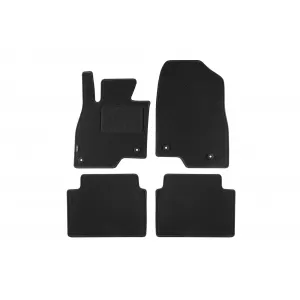 Tălpi de covor cu două straturi, potrivite pentru Mazda 3 hatchback, sedan 2013-2019, set de 4 bucăți, negre