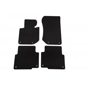 Mochete din covor cu două straturi, potrivite pentru BMW 3 series E36 sedan, estate, coupe, compact 1991-1998, set de 4 bucăți, negru