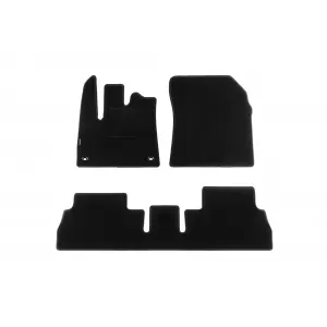 Mochete din covor cu două straturi de la Petex, țesătură Rex potrivită pentru Citroen Berlingo după 2019, 5 locuri, set de 3 piese, negru