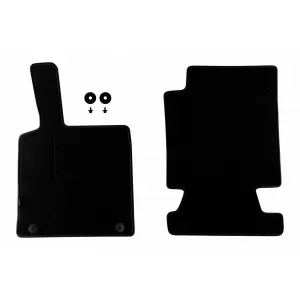 Mochete de podea din carpetă cu două straturi, potrivite pentru Smart ForTwo 2007-2014, de la Petex, țesătură Rex, set de 2 bucăți, negru