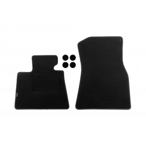Double-layer carpet floor mats suitable for BMW X5 G05 after 2018, set of 4 pieces, black