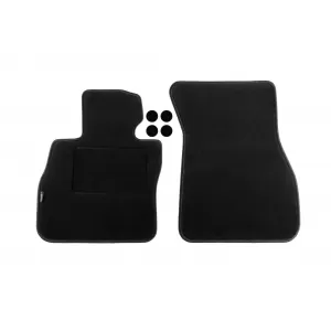 Double-layer carpet floor mats suitable for BMW 1 series F40 after 2019, set of 4 pieces, black