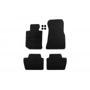 Mochete de podea din carpetă cu două straturi, potrivite pentru BMW 4 series G22 coupe după 2020, set de 4 bucăți, negru