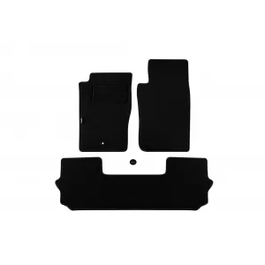 Mochete de podea din carpetă cu două straturi, potrivite pentru Nissan Patrol Y61 1998-2009 cu ampatament scurt, din țesătură Rex, set de 3 piese, negru
