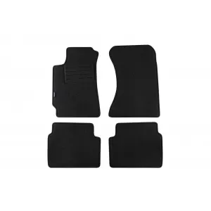 Mochete de podea din carpetă cu două straturi, potrivite pentru Subaru Forester 2002-2006, din țesătură Rex, set de 4 bucăți, negru