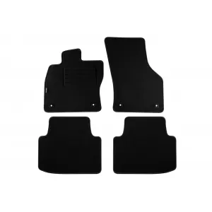 Mochete de podea din carpetă cu două straturi, potrivite pentru VW Passat B8 sedan, break, hibrid GTE după 2014, set de 4 bucăți, negru