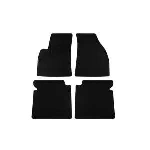 Mochete de podea din covor cu două straturi, potrivite pentru Hyundai Santa Fe 2000-2006, din țesătură Rex, set de 4 bucăți, negru