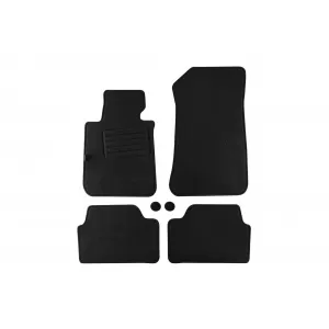 Double-layer carpet floor mats suitable for BMW 1 series E87 2004-2011, set of 4 pieces, black