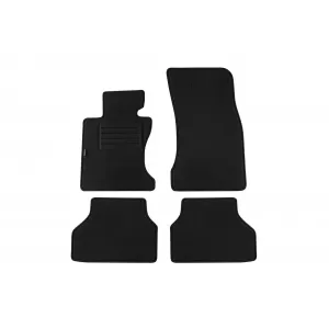 Mochete din covor cu două straturi, potrivite pentru BMW 5 series E60 sedan, E61 estate 2007-2010 X-Drive de la Petex, țesătură Rex, set de 4 bucăți, negru