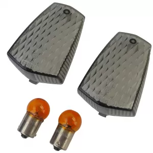 Motorcycle indicator lenses turn signal pair smoke for Yamaha FZR FZ XJR XJ TDM 600-1300